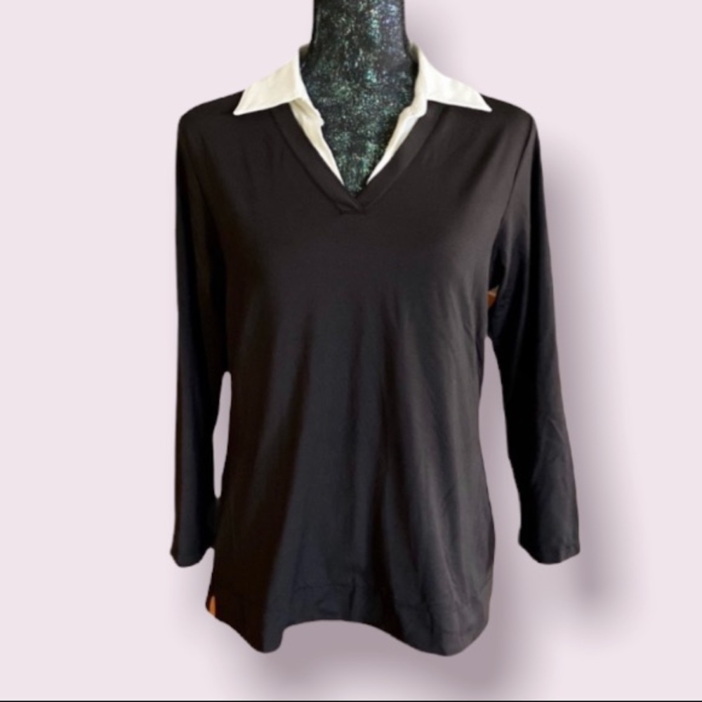 EP Pro Tour Tech Black Top with White Collar